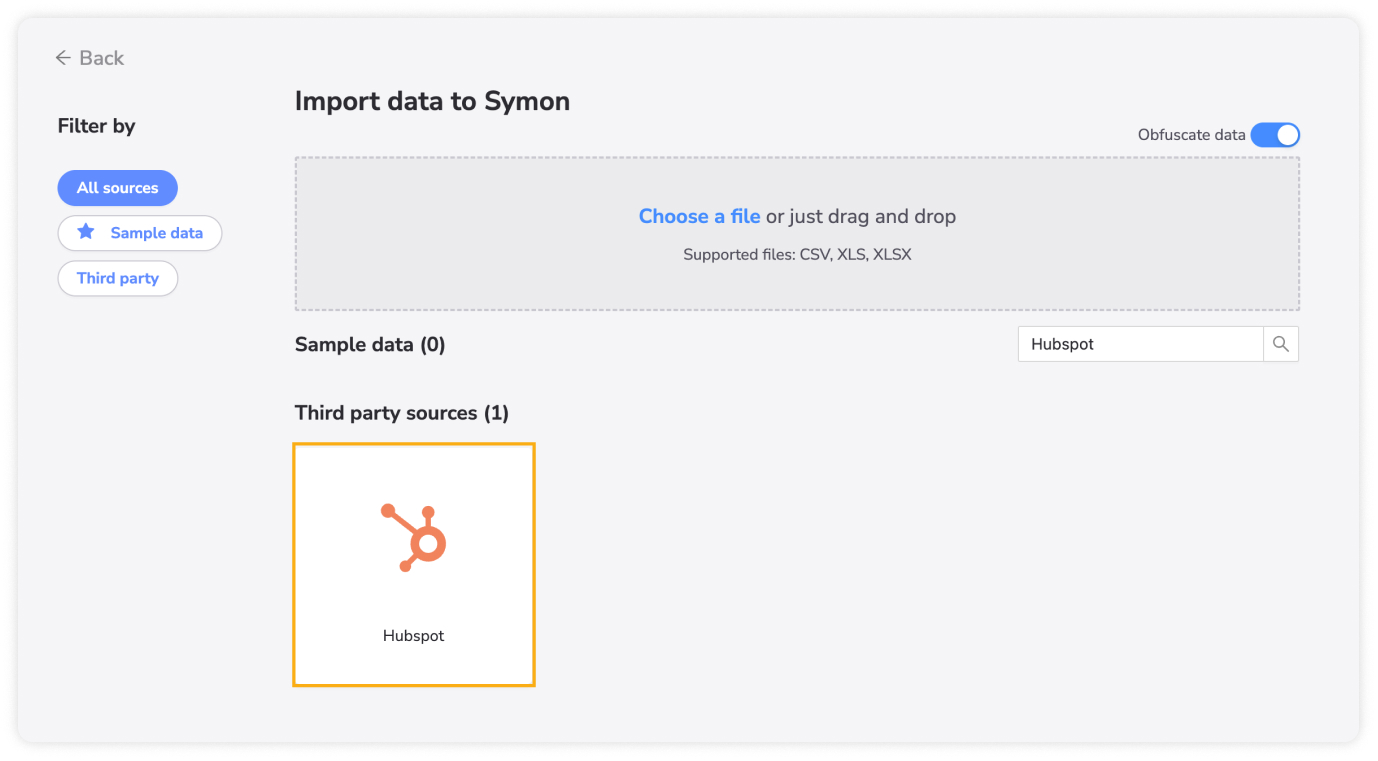 Import HubSpot Data to Symon.AI