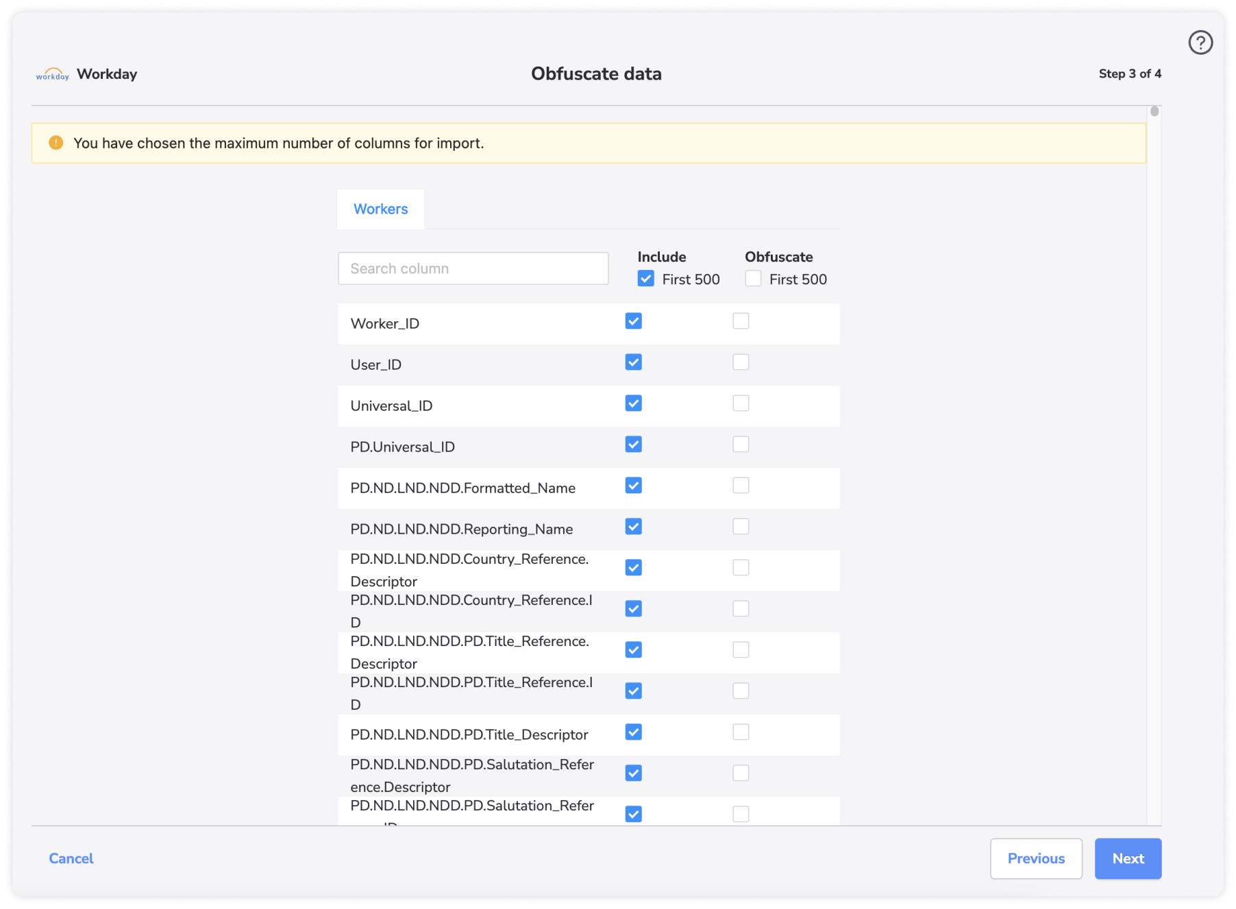 Obfuscate Workday data