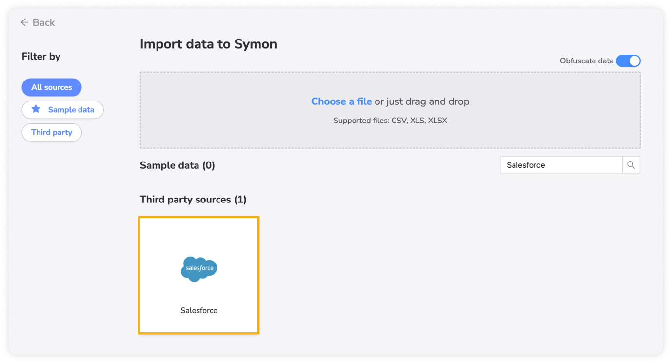 Import Salesforce data into Symon.AI
